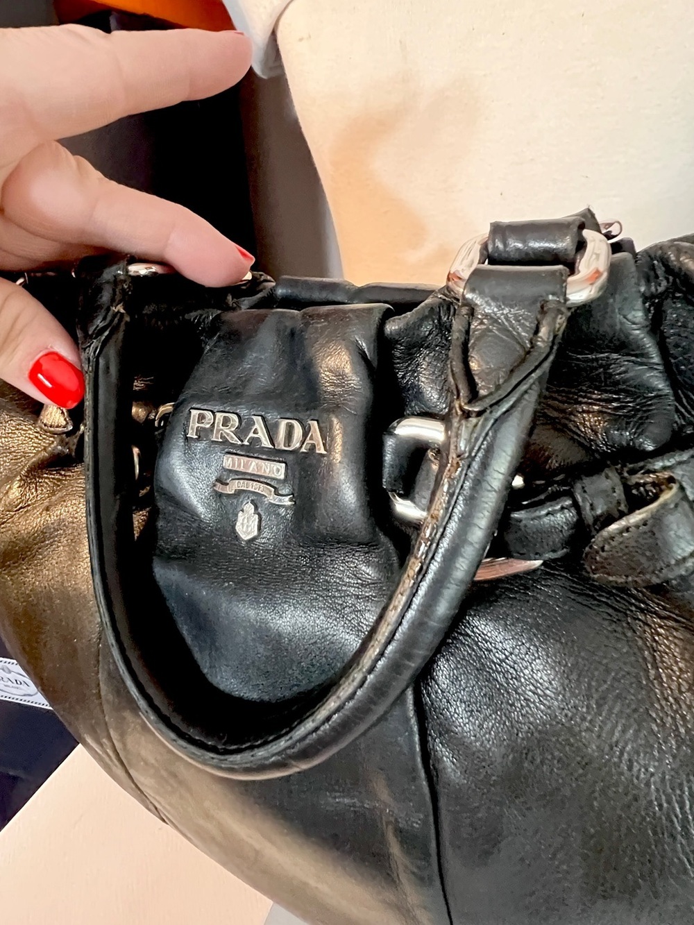 Prada! Black soft buttery Leather
Handbag! Offers always welcome!⭐️ - Picture 5 of 14